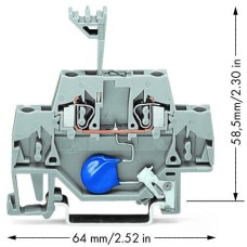 280-502/281-609 Клемна колодка для компонентів; дворівневий; з варистором; сірий