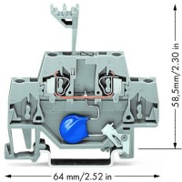 280-502/281-613 Component terminal block;double-deck;with varistor;gray
