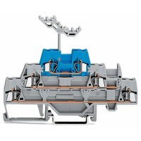 280-552 Трирівнева клема; Прохідна/прохідна/прохідна клема; для DIN-рейки 35 x 15 та 35 x 7.5; сірий/сірий/синій