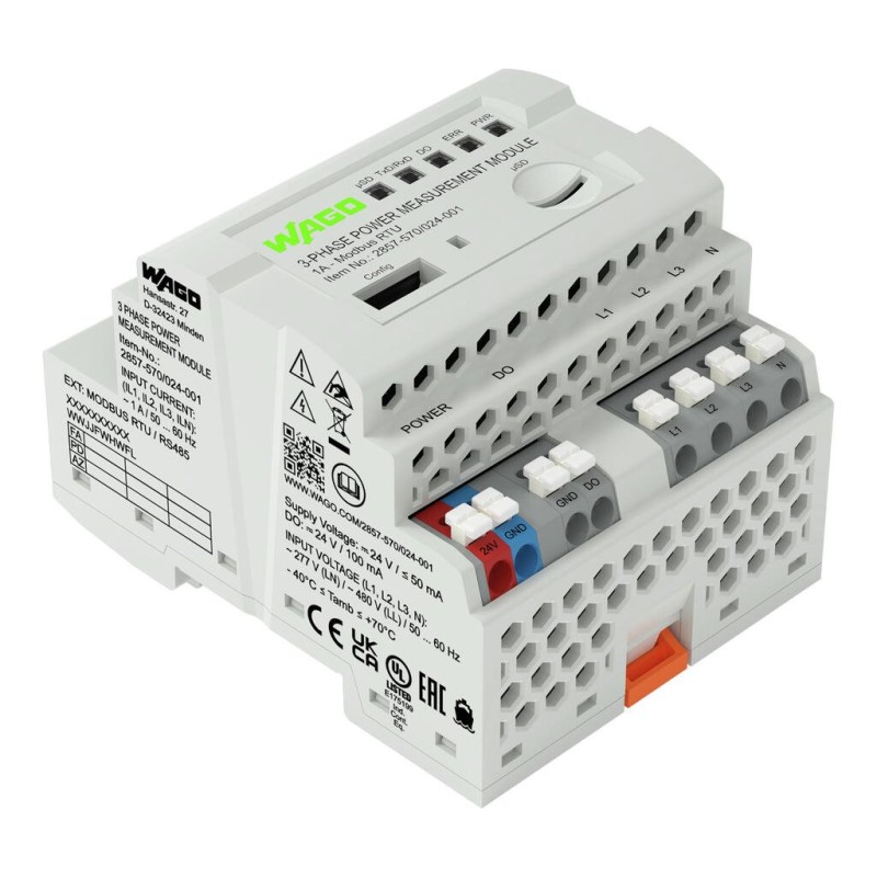 2857-570/024-001 Модуль вимірювання 3-фазної потужності; 3x277/480 В/1 А; Modbus RTU