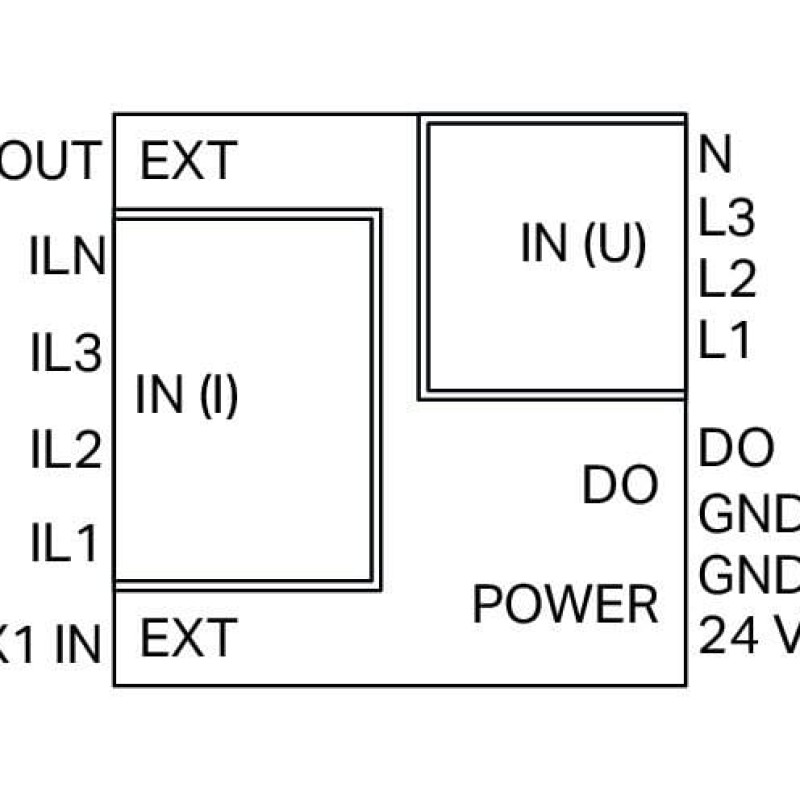 2857-570/024-001 Модуль вимірювання 3-фазної потужності; 3x277/480 В/1 А; Modbus RTU