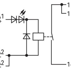 286-376 Релейний модуль; Номінальна вхідна напруга: 24 В DC; 1 замикаючий контакт; сірий