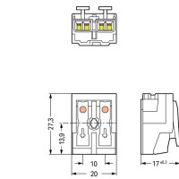 294-4002 Lighting connector;push-button, external;without ground contact;white