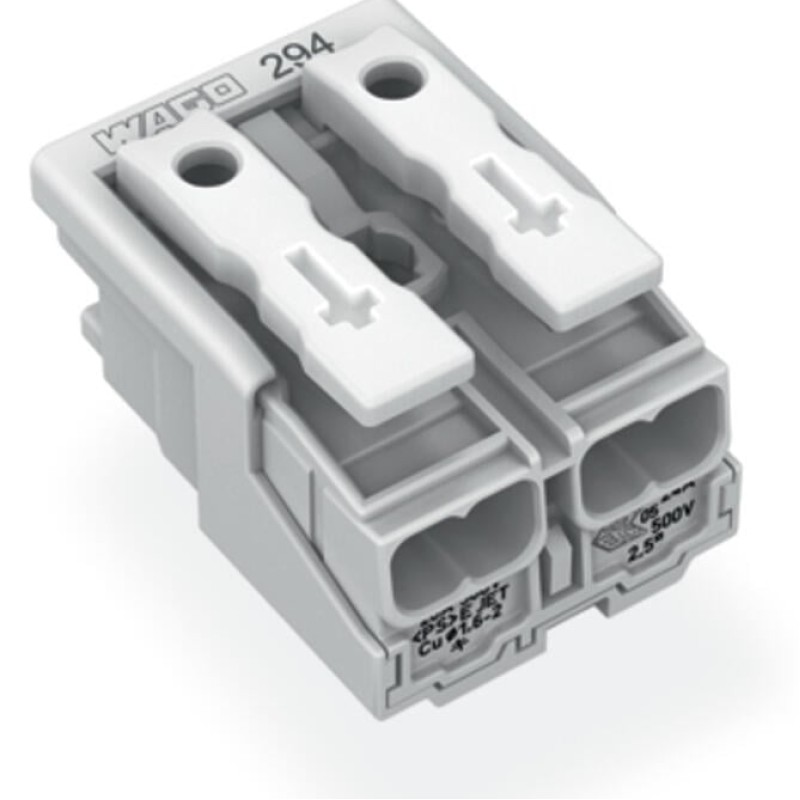 294-4002 Lighting connector;push-button, external;without ground contact;white