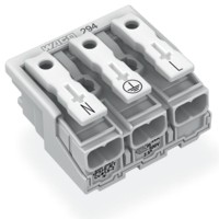 294-4013 Lighting connector;push-button, external;without ground contact;white
