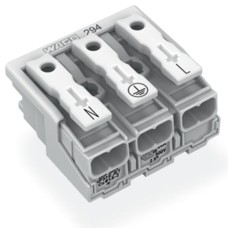 294-4013 Lighting connector;push-button, external;without ground contact;white