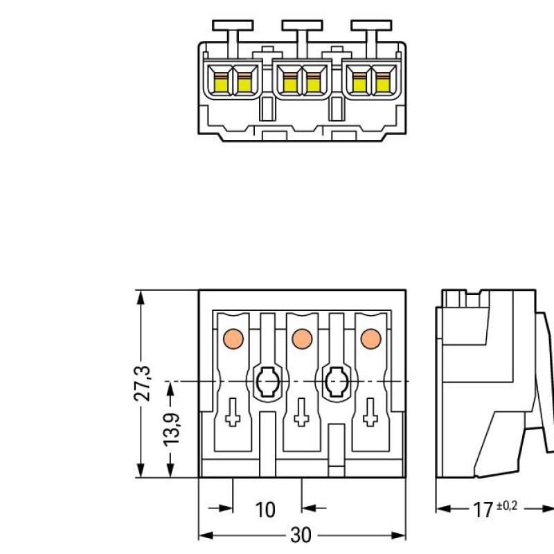 294-4013 Lighting connector;push-button, external;without ground contact;white