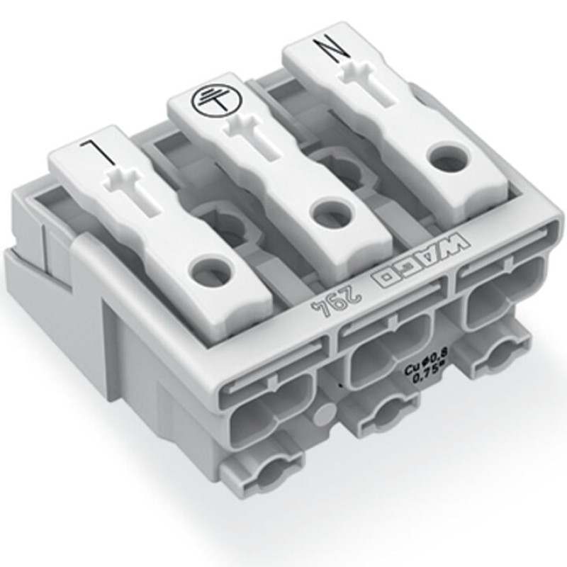 294-4013 Lighting connector;push-button, external;without ground contact;white