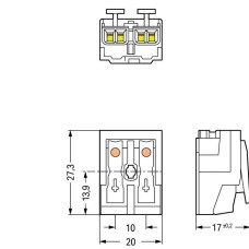 294-4032 Lighting connector;push-button, external;without ground contact;white