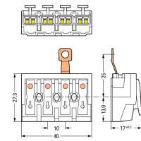 294-4424 Lighting connector;push-button, external;with screw-type ground contact;white