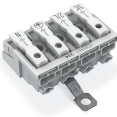 294-4424 Lighting connector;push-button, external;with screw-type ground contact;white