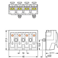 294-5024 Lighting connector;push-button, external;without ground contact;white