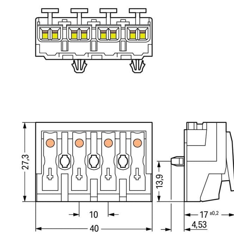 294-5024 Lighting connector;push-button, external;without ground contact;white