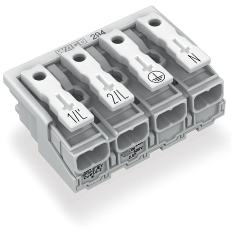 294-5024 Lighting connector;push-button, external;without ground contact;white