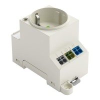 709-581 Розетка розподільчої шафи; для монтажу на DIN-рейку та гвинтового монтажу; для штекера, тип F, CEE 7/4 (Schuko); світло-сірий