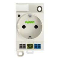 709-581 Розетка розподільчої шафи; для монтажу на DIN-рейку та гвинтового монтажу; для штекера, тип F, CEE 7/4 (Schuko); світло-сірий