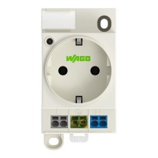 709-581 Switchgear cabinet outlet;for DIN-rail and screw mounting;for plug, type F, CEE 7/4 (Schuko);light gray