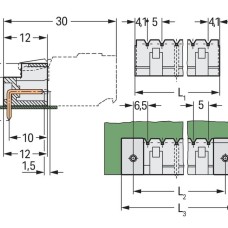 721-436/001-000 THT male header;1.0 x 1.0 mm solder pin;angled;light gray