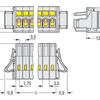 734-110/037-000 1-conductor female connector;CAGE CLAMP®;1.5 mm²;light gray