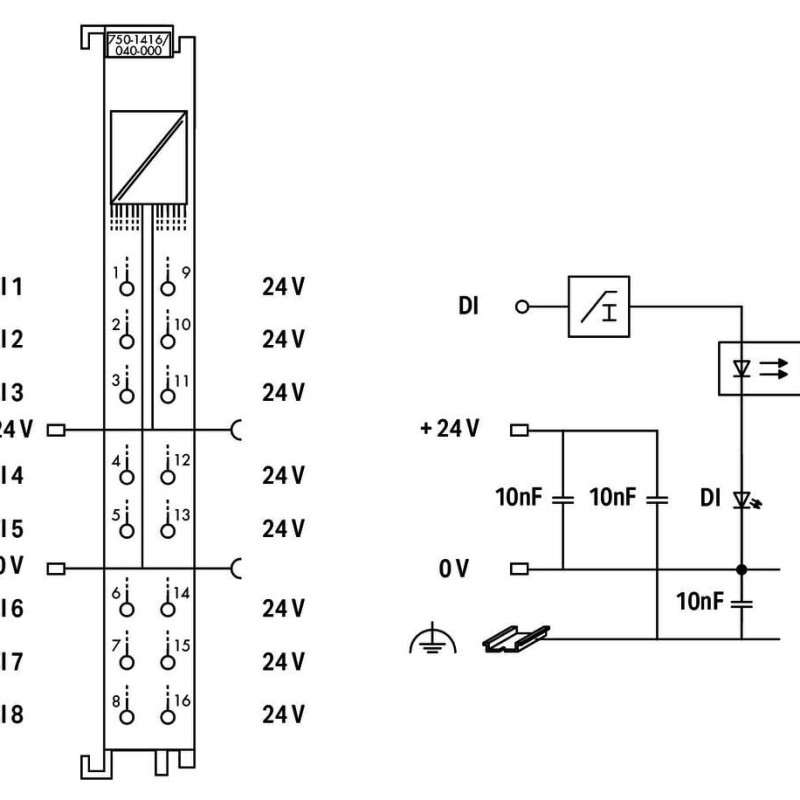 750-1416/040-000 8-channel digital input;24 VDC;0.2 ms;dark gray
