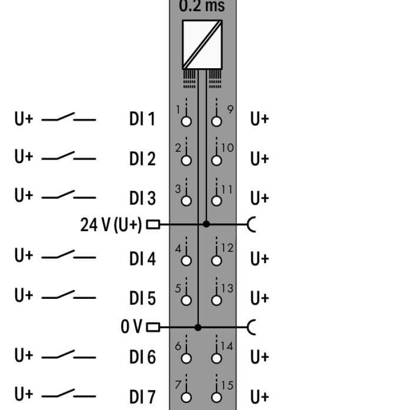 750-1416/040-000 8-channel digital input;24 VDC;0.2 ms;dark gray