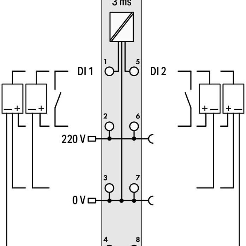 750-407 2-channel digital input;220 VDC;light gray