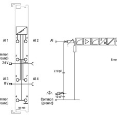 750-455 4-channel analog input;4 … 20 mA;Single-ended;light gray
