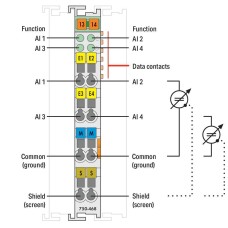 750-468 4-channel analog input;0 ... 10 VDC;Single-ended;light gray