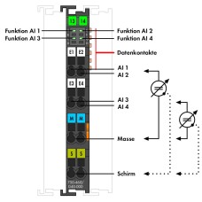 750-468/040-000 4-channel analog input;0 ... 10 VDC;Single-ended;dark gray