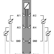 750-468/040-000 4-channel analog input;0 ... 10 VDC;Single-ended;dark gray