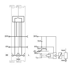 750-523 1-channel relay output;AC 250 V;16 A;light gray