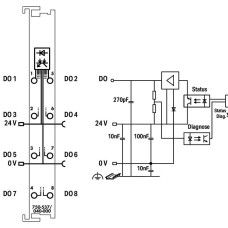 750-537/040-000 8-channel digital output;24 VDC;0.5 A;dark gray