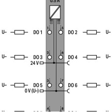 750-537/040-000 8-channel digital output;24 VDC;0.5 A;dark gray
