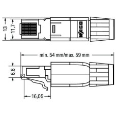 750-975 З'єднувач ETHERNET RJ-45, IP20; ETHERNET 10/100 Мбіт/с; для польового монтажу; світло-сірий
