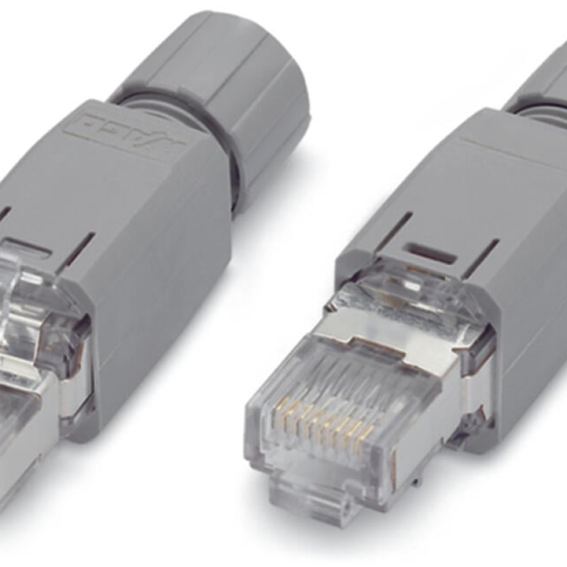 750-975 З'єднувач ETHERNET RJ-45, IP20; ETHERNET 10/100 Мбіт/с; для польового монтажу; світло-сірий