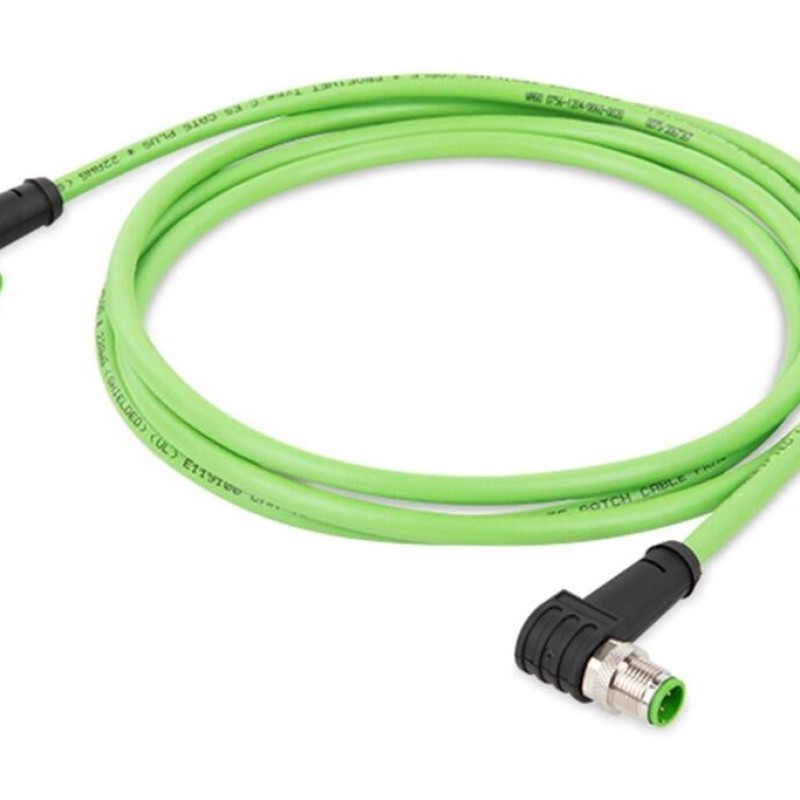 756-1204/060-010 ETHERNET cable;M12D plug; angled;M12D plug; angled;green