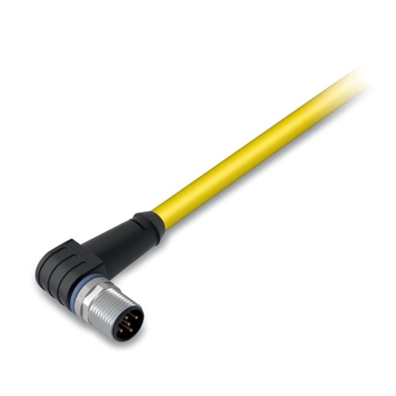 756-1304/060-050 System bus cable;M12B plug; angled;5-pole;yellow
