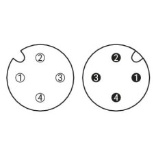 756-3105/040-200 Кабель живлення; Гніздо M12A; прямий; Штекер M12A; прямий