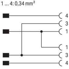 756-5516/040-010 Sensor/Actuator cable;2xM12 socket; straight;M12A plug; straight