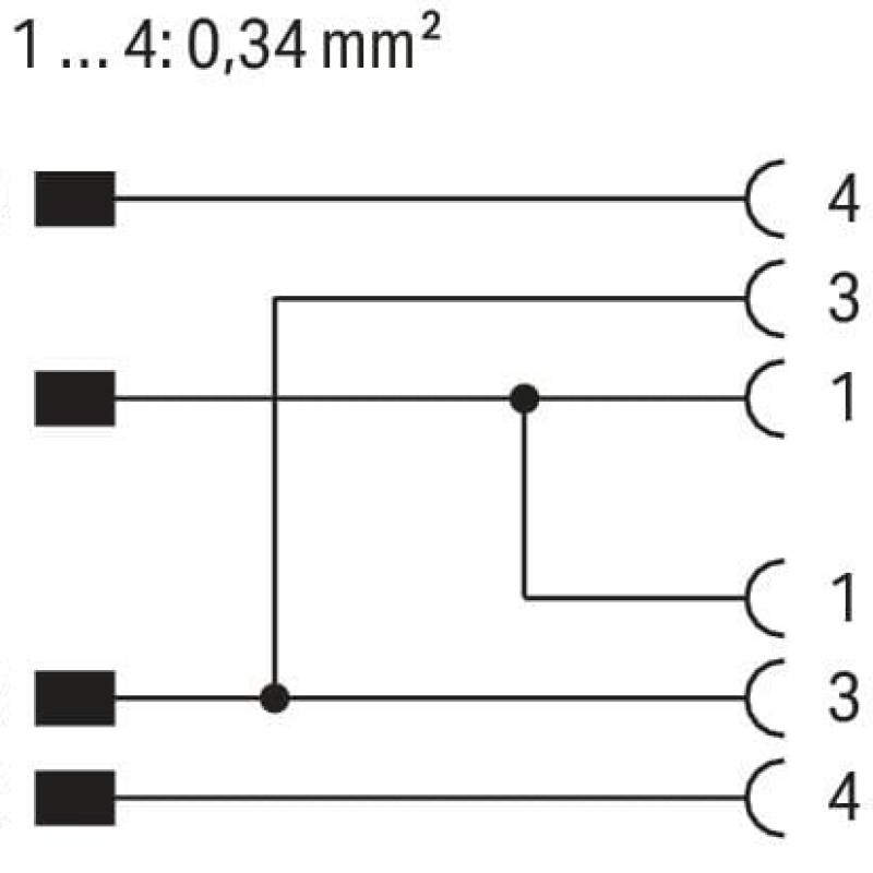 756-5516/040-010 Кабель датчика/виконавчого механізму; 2xM12 гніздо; прямий; Штекер M12A; прямий
