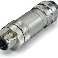 756-9501/060-000 Встановлений вставний з'єднувач; 4-полюсний, екранований; Штекер M12, прямий, D-кодування