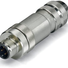 756-9501/060-000 Fitted pluggable connector;4-pole, shielded;M12 plug, straight, D-coded