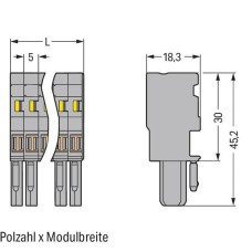 769-105 1-conductor female connector;CAGE CLAMP®;4 mm²;gray