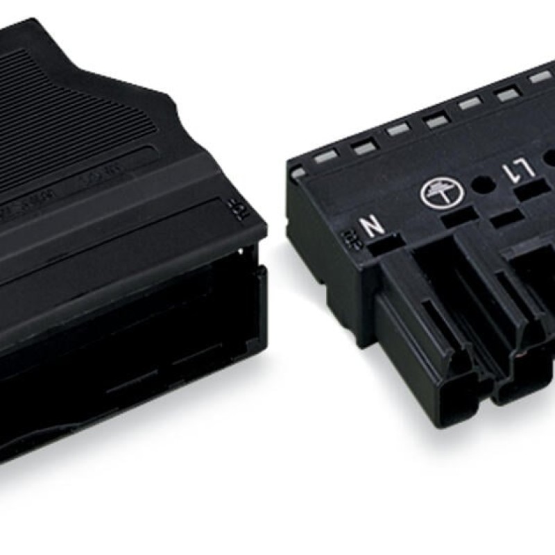 770-115 Штекер; з корпусом для зняття натягу; 5-полюсний; чорний