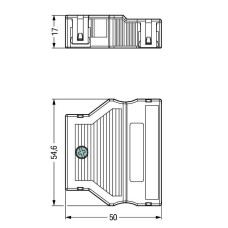 770-505 Strain relief housing;5-pole;for 2 cables;black