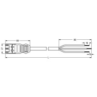 pre-assembled connecting cable; Eca; Plug/open-ended; 3-pole; Cod. A; H05Z1Z1-F 3G 2.5 mm²; 6 m; 2,50 mm²; black