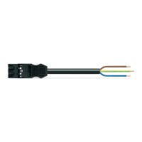pre-assembled connecting cable; Eca; Plug/open-ended; 3-pole; Cod. A; H05Z1Z1-F 3G 2.5 mm²; 6 m; 2,50 mm²; black