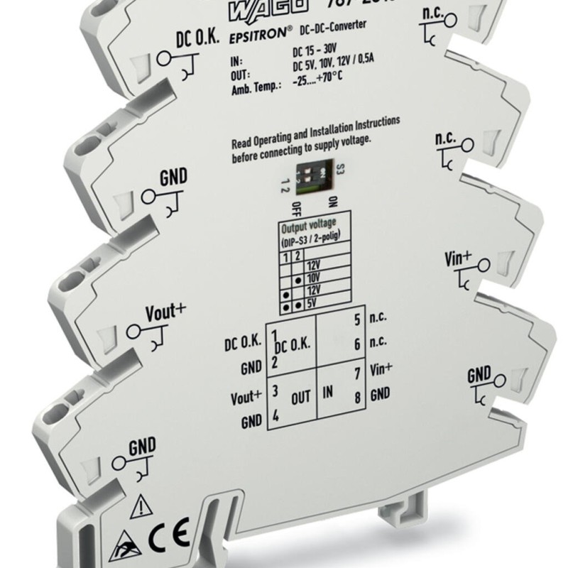 787-2810 DC/DC Converter;24 VDC input voltage;5/10/12 VDC adjustable output voltage