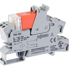 788-304 Релейний модуль; Номінальна вхідна напруга: 24 В DC; 1 перекидний контакт; сірий