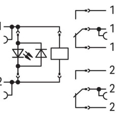 788-311 Релейний модуль; Номінальна вхідна напруга: 12 В DC; 2 перекидні контакти; сірий